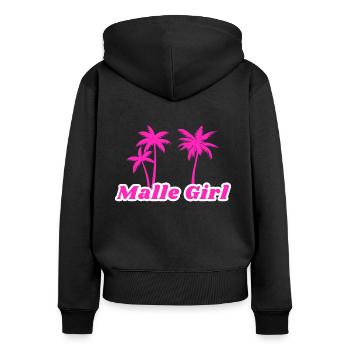 Chemise de fête Malle Girl - Sweat à capuche zippé Premium bio Femme - noir - Dos - Julia (174cm)