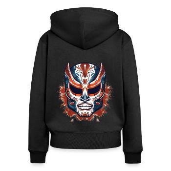 Lucha Libre Mexikanische Wrestling Maske Luchador - Frauen Premium Bio Zip Hoodie - Schwarz - Hinten - Julia (174cm)