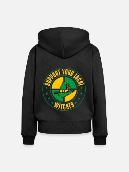 Witches - Frauen Premium Bio Zip Hoodie - Schwarz