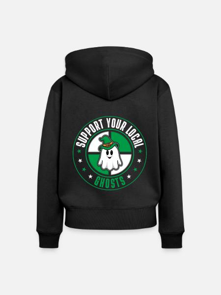 Ghosts - Frauen Premium Bio Zip Hoodie - Schwarz