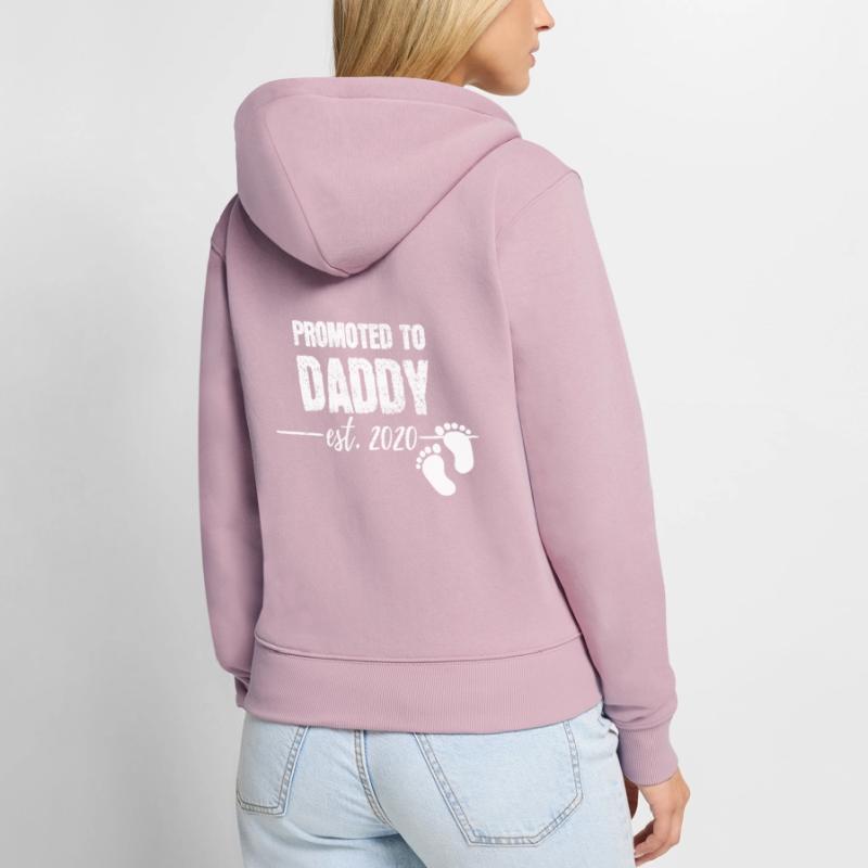 Befördert zu Papa 2020 Bald wird Papa Ehemann Geschenk Frauen Premium Bio Zip Hoodie