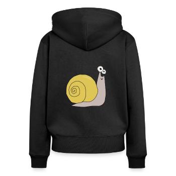 Escargot drôle doux escargots doux pour les amis des animaux - Sweat à capuche zippé Premium bio Femme - noir - Dos - Julia (174cm)