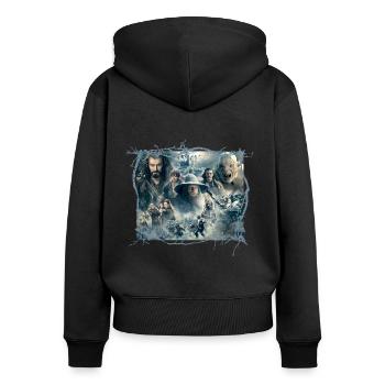 Le Hobbit Personnages De Bataille Des Cinq Armées - Sweat à capuche zippé Premium bio Femme - noir - Dos - Julia (174cm)