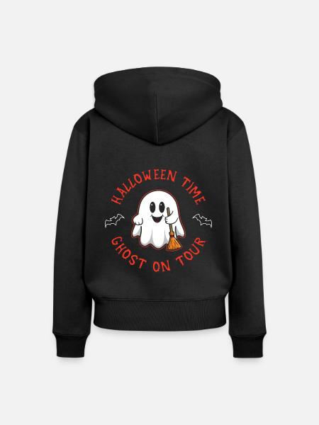 Halloween Time - Frauen Premium Bio Zip Hoodie - Schwarz
