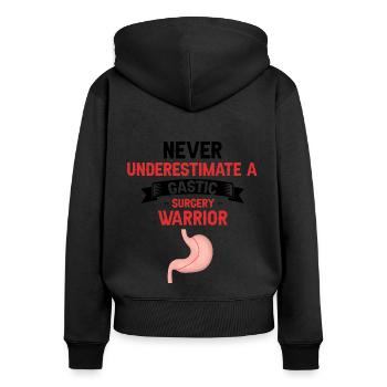 Gastric Bypass and Gastric Bypass Surgery Design - Women's Premium Organic Zip Hoodie - black - Back - Julia (174cm)