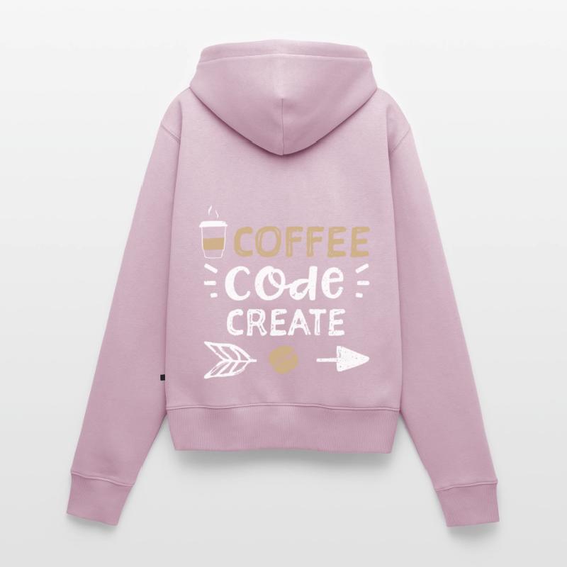 Coffee Code Create - Coffee Frauen Premium Bio Zip Hoodie
