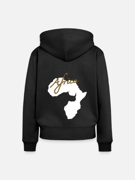 Africa - Frauen Premium Bio Zip Hoodie - Schwarz