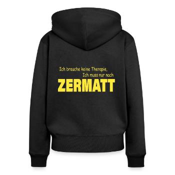 Therapy ZERMATT - Women's Premium Organic Zip Hoodie - black - Back - Julia (174cm)