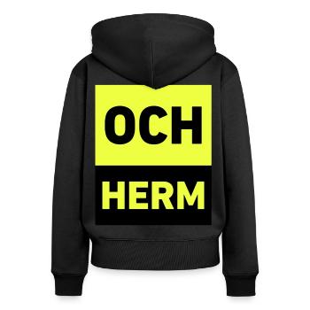 Och herm - Frauen Premium Bio Zip Hoodie - Schwarz - Hinten - Julia (174cm)