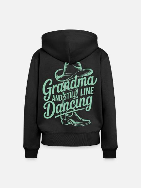 Großmutter tanzt Line-Dance - Frauen Premium Bio Zip Hoodie - Schwarz