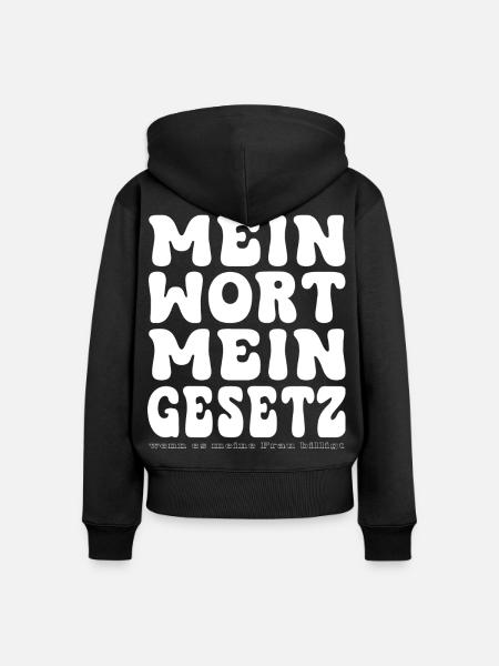Mein Wort Mein Gesetz - Frauen Premium Bio Zip Hoodie - Schwarz