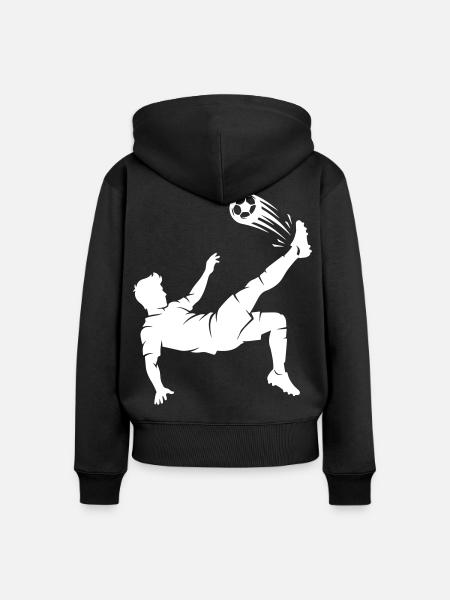 Fallrückzieher Fussball Silhouette - Frauen Premium Bio Zip Hoodie - Schwarz
