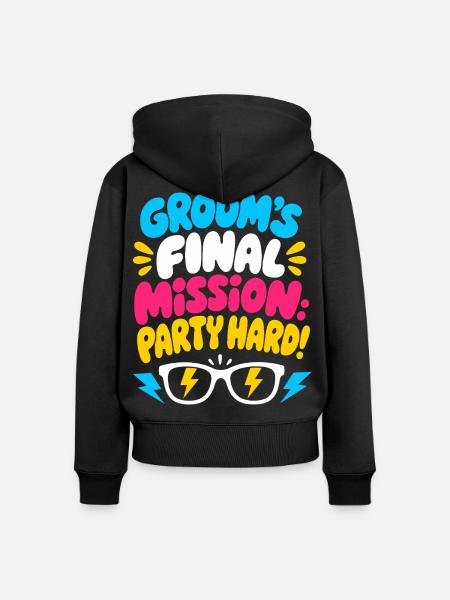 Grooms Final Mission JGA - Frauen Premium Bio Zip Hoodie - Schwarz