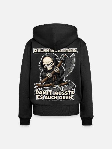 Mit der Axt geht’s auch - Frauen Premium Bio Zip Hoodie - Schwarz