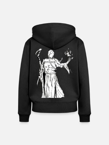 Fantasy Zauberer - Frauen Premium Bio Zip Hoodie - Schwarz