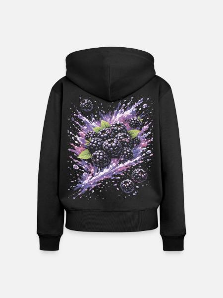 Brombeeren Wildfrucht Schwarze Spritzkunst - Frauen Premium Bio Zip Hoodie - Schwarz