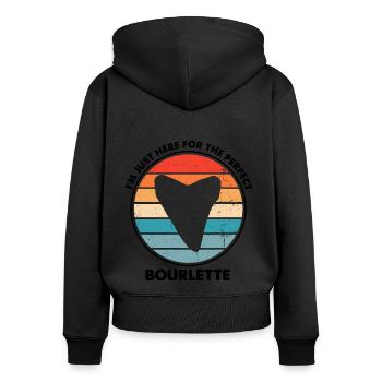 Conception de l’archéologie fossile Fossiles Chasseurs de fossiles - Sweat à capuche zippé Premium bio Femme - noir - Dos - Julia (174cm)