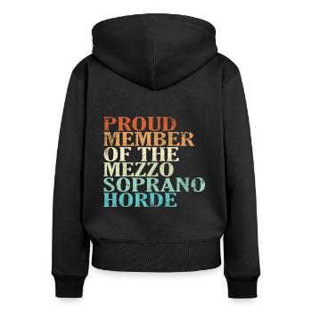 Fier membre de la Horde des Mezzo-Sopranos - Sweat à capuche zippé Premium bio Femme - noir - Dos - Julia (174cm)