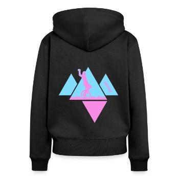 Unicycle UNICYCLE-Girl Unicycling StreetArt - Women's Premium Organic Zip Hoodie - black - Back - Julia (174cm)
