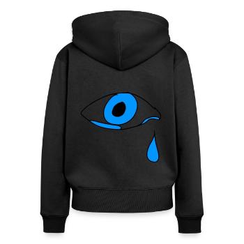 Cri de larme oculaire - Sweat à capuche zippé Premium bio Femme - noir - Dos - Julia (174cm)