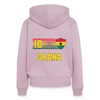 Équipe du Ghana de football - Sweat à capuche zippé Premium bio Femme - rose poudré - Dos - Julia (174cm)