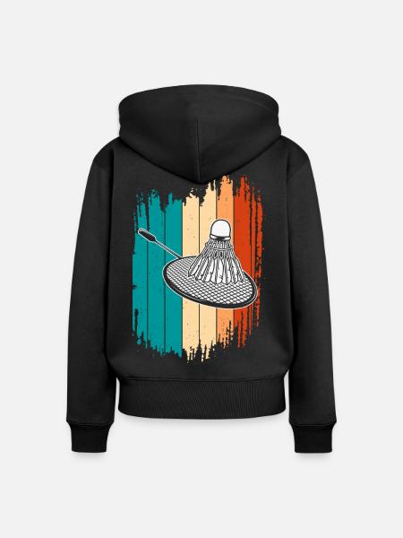 Badminton - Frauen Premium Bio Zip Hoodie - Schwarz
