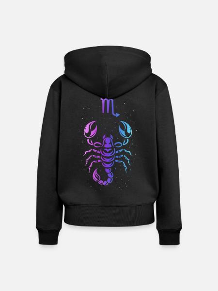 Gradient Skorpion-Tierkreis - Frauen Premium Bio Zip Hoodie - Schwarz