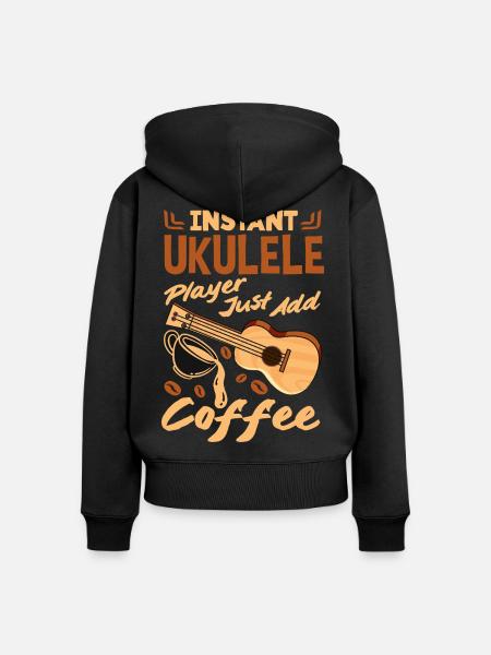 Lustiges Ukulele Designs Und Sprüche - Frauen Premium Bio Zip Hoodie - Schwarz