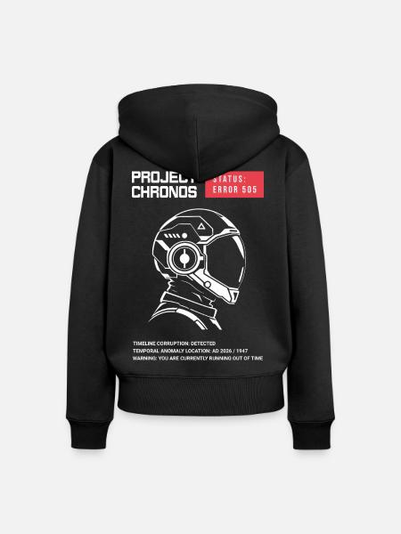 Project Chronos Cyberpunk - Lustiges Sci-Fi - Frauen Premium Bio Zip Hoodie - Schwarz