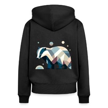 Geometric Badger - Women's Premium Organic Zip Hoodie - black - Back - Julia (174cm)