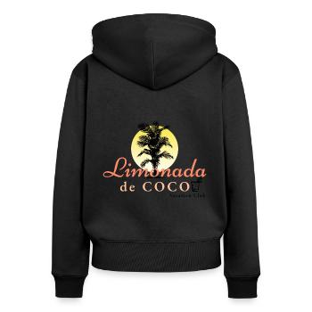Limonada Vacation Club - Frauen Premium Bio Zip Hoodie - Schwarz - Hinten - Julia (174cm)