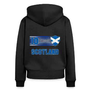 Scotland Football Team - Women's Premium Organic Zip Hoodie - black - Back - Julia (174cm)