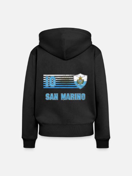 San Marino Fußball Mannschaft - Frauen Premium Bio Zip Hoodie -