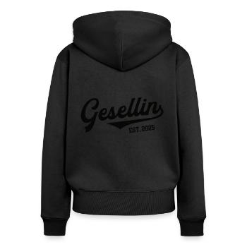 Gesellin 2025 Gesellenprüfung Ausbildung Geselle - Frauen Premium Bio Zip Hoodie - Schwarz - Hinten - Julia (174cm)