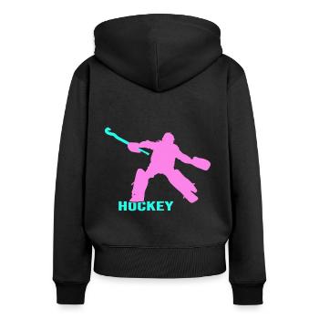 Hockey field hockey hockey goalkeeper hockey goalie - Women's Premium Organic Zip Hoodie - black - Back - Julia (174cm)