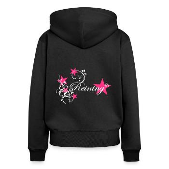 Reining Tribal Froral Stars - Women's Premium Organic Zip Hoodie - black - Back - Julia (174cm)