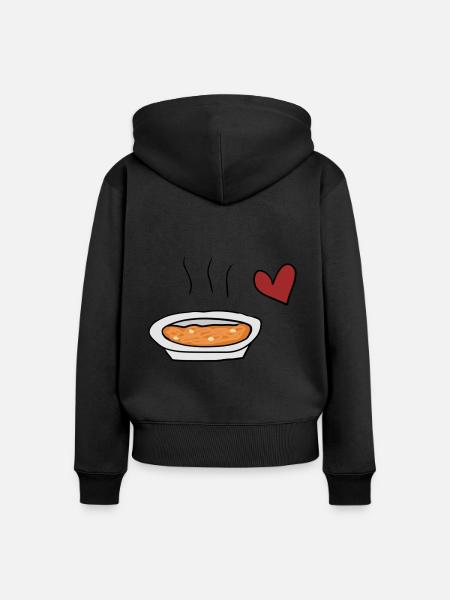 Suppe rotes - Frauen Premium Bio Zip Hoodie - Schwarz