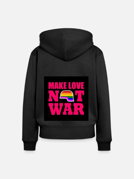 Make love not war - Frauen Premium Bio Zip Hoodie - Schwarz