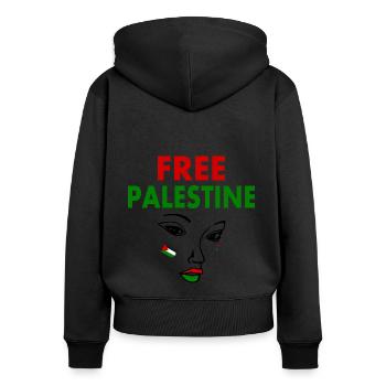 Free palestine - Women's Premium Organic Zip Hoodie - black - Back - Julia (174cm)