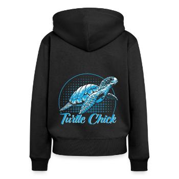 Turtle Lovers Sea Turtles Shieldkr - Women's Premium Organic Zip Hoodie - black - Back - Julia (174cm)