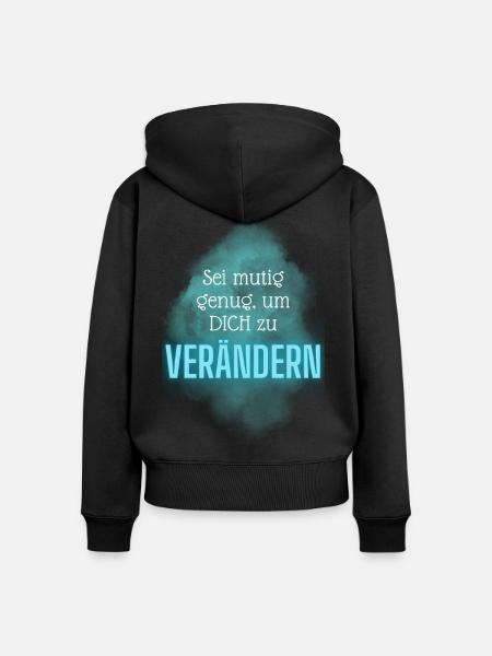 POSITIVE EINSTELLUNG MINDSET Motivation - Frauen Premium Bio Zip Hoodie - Schwarz