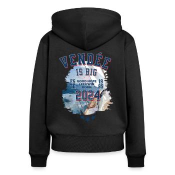 In 2024 Vendée is big - Women's Premium Organic Zip Hoodie - black - Back - Julia (174cm)