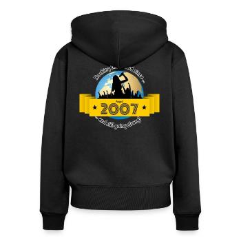 18. Birthday Rocking the crowd since 08/2007 - Women's Premium Organic Zip Hoodie - black - Back - Julia (174cm)