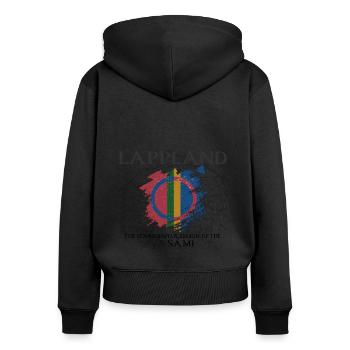 Lappland - Lapland - Skandinavien - Sami - Frauen Premium Bio Zip Hoodie - Schwarz - Hinten - Julia (174cm)