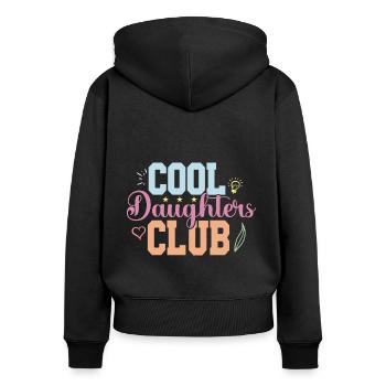 Cool Aunts Club Groovy Retro Tante Muttertag - Frauen Premium Bio Zip Hoodie - Schwarz - Hinten - Julia (174cm)
