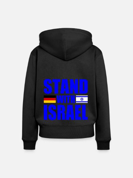 We stand with israel - Frauen Premium Bio Zip Hoodie - Schwarz