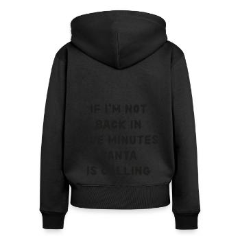 Si je ne suis pas de retour dans cinq minutes, attendez plus longtemps! - Sweat à capuche zippé Premium bio Femme - noir - Dos - Julia (174cm)