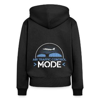 Luftverkehrskontrolle Flughafen Geschenk - Frauen Premium Bio Zip Hoodie - Schwarz - Hinten - Julia (174cm)
