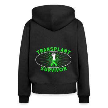 Organ Transplantation Organ Donor Organ Recipients - Women's Premium Organic Zip Hoodie - black - Back - Julia (174cm)