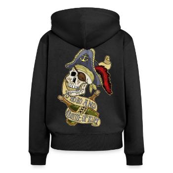 bottle of rum - Sweat à capuche zippé Premium bio Femme - noir - Dos - Julia (174cm)